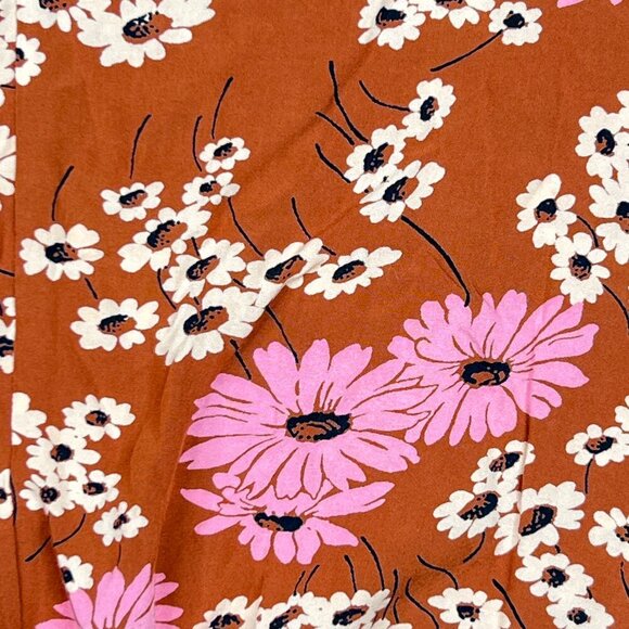 Madewell Hillside Daisies Tie Front Top In Multi Daisy Burnt Clay Boho Size S - Picture 6 of 8